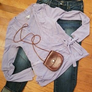 Anthropologie Odille Lavender Wrap Top